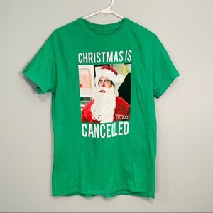 The office! Michael Scott Christmas is canceled green t shirt!